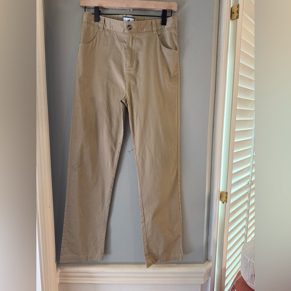 Properly Tied Tan Chinos Straight Leg Cotton Blend - Picture 1 of 9